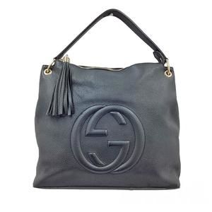 GUCCI Soho Large Tote bag Leather Shoulder bag Black